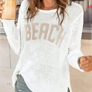 Casual Women's Loose VACAY Long Sleeve Knitted Pullover